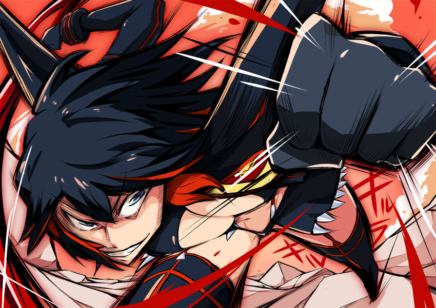 matoi ryuuko and senketsu (kill la kill) drawn by mice_(sake_nomitai)