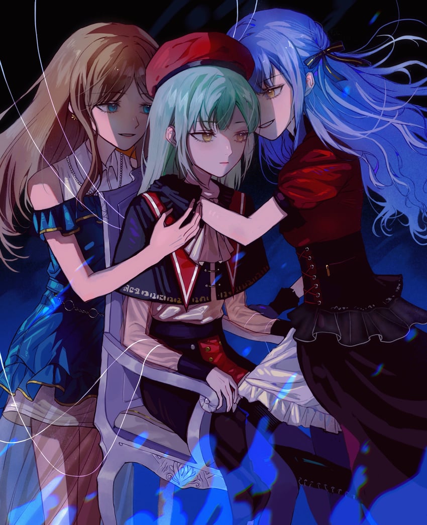 togawa sakiko, nagasaki soyo, wakaba mutsumi, mortis, and oblivionis (bang dream! and 1 more) drawn by tianzhongdouyi1
