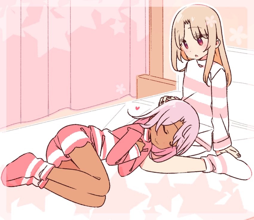 illyasviel von einzbern and chloe von einzbern (fate and 1 more) drawn by yoru_nai