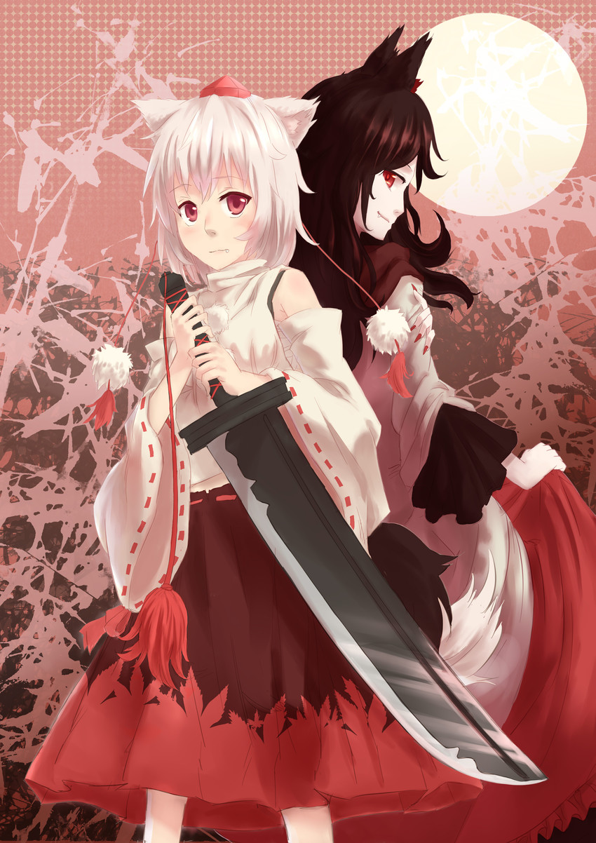 inubashiri momiji and imaizumi kagerou (touhou) drawn by hankon