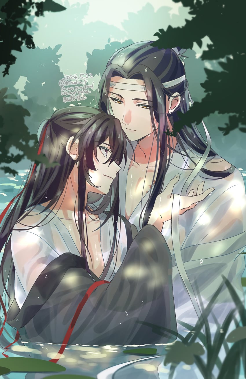wei wuxian and lan wangji (modao zushi) drawn by kimako_(kimako_8)