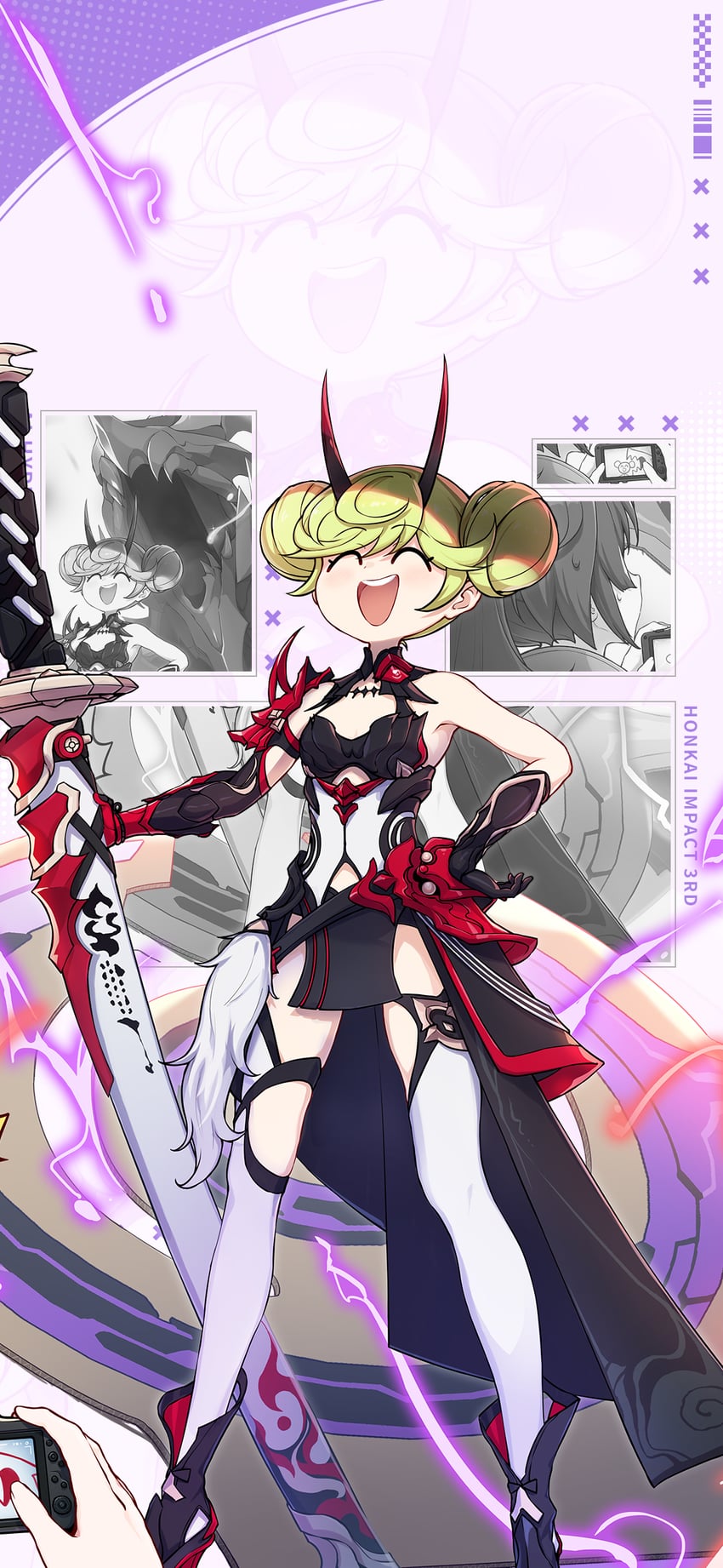 raiden mei, ai-chan, and kurikara (honkai and 1 more)