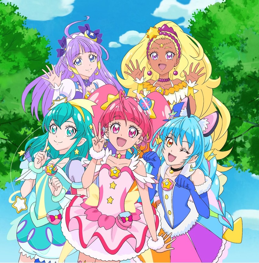 hagoromo lala, hoshina hikaru, yuni, kaguya madoka, cure milky, and 5 more (precure and 1 more)