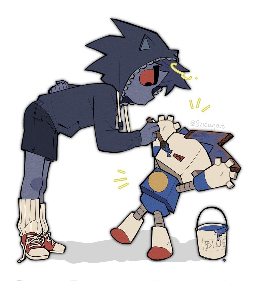 sonic the hedgehog, metal sonic, nega scott, and robot-01 (sonic and 2 more) drawn by 0nougat
