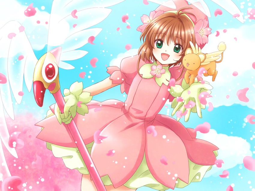 kinomoto sakura and kero (cardcaptor sakura) drawn by maekawa_suu