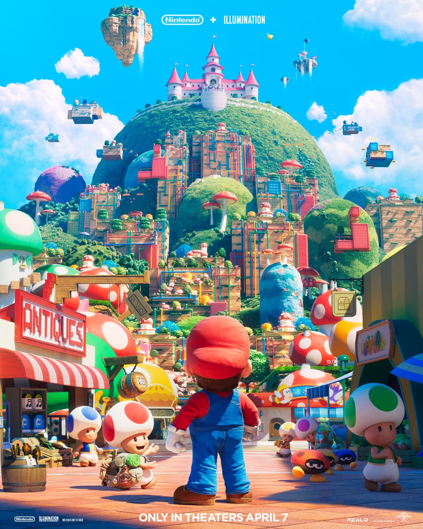 mario, toad, red toad, blue toad, cheep cheep, and 5 more (mario and 1 more)