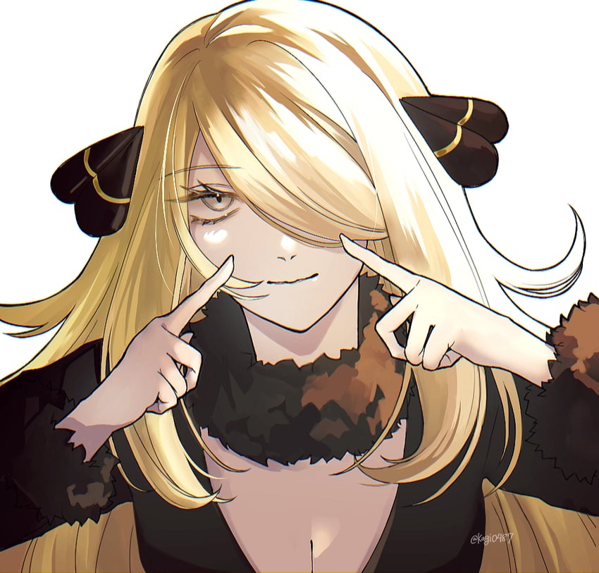 cynthia (pokemon and 1 more) drawn by kagi0487_(weiss_9610)