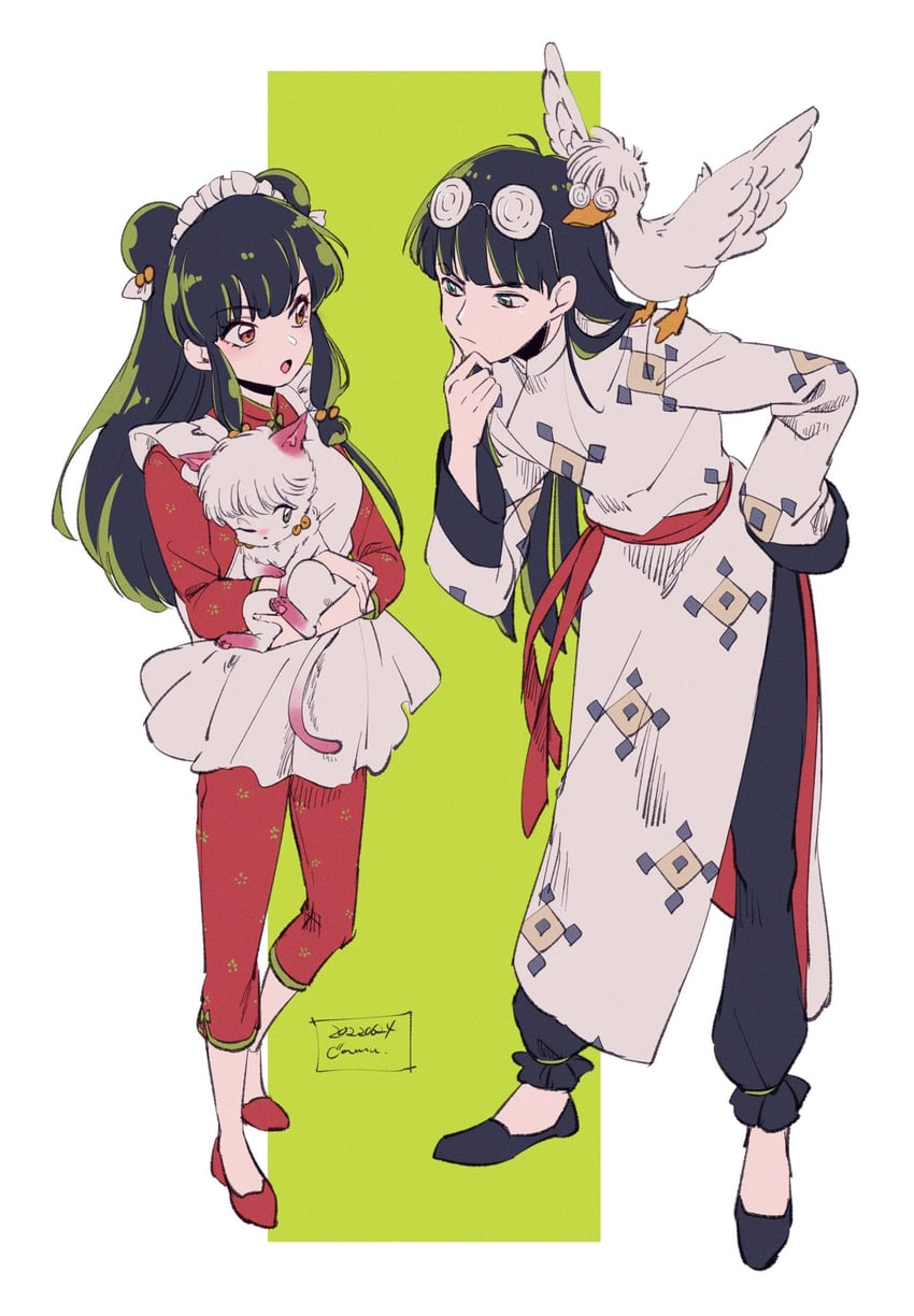 shampoo and mousse (ranma 1/2) drawn by kamu_(simp3)
