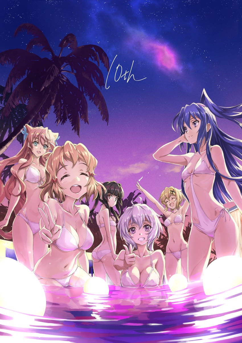 yukine chris, tachibana hibiki, akatsuki kirika, tsukuyomi shirabe, kazanari tsubasa, and 1 more (senki zesshou symphogear) drawn by fujikawa_daichi