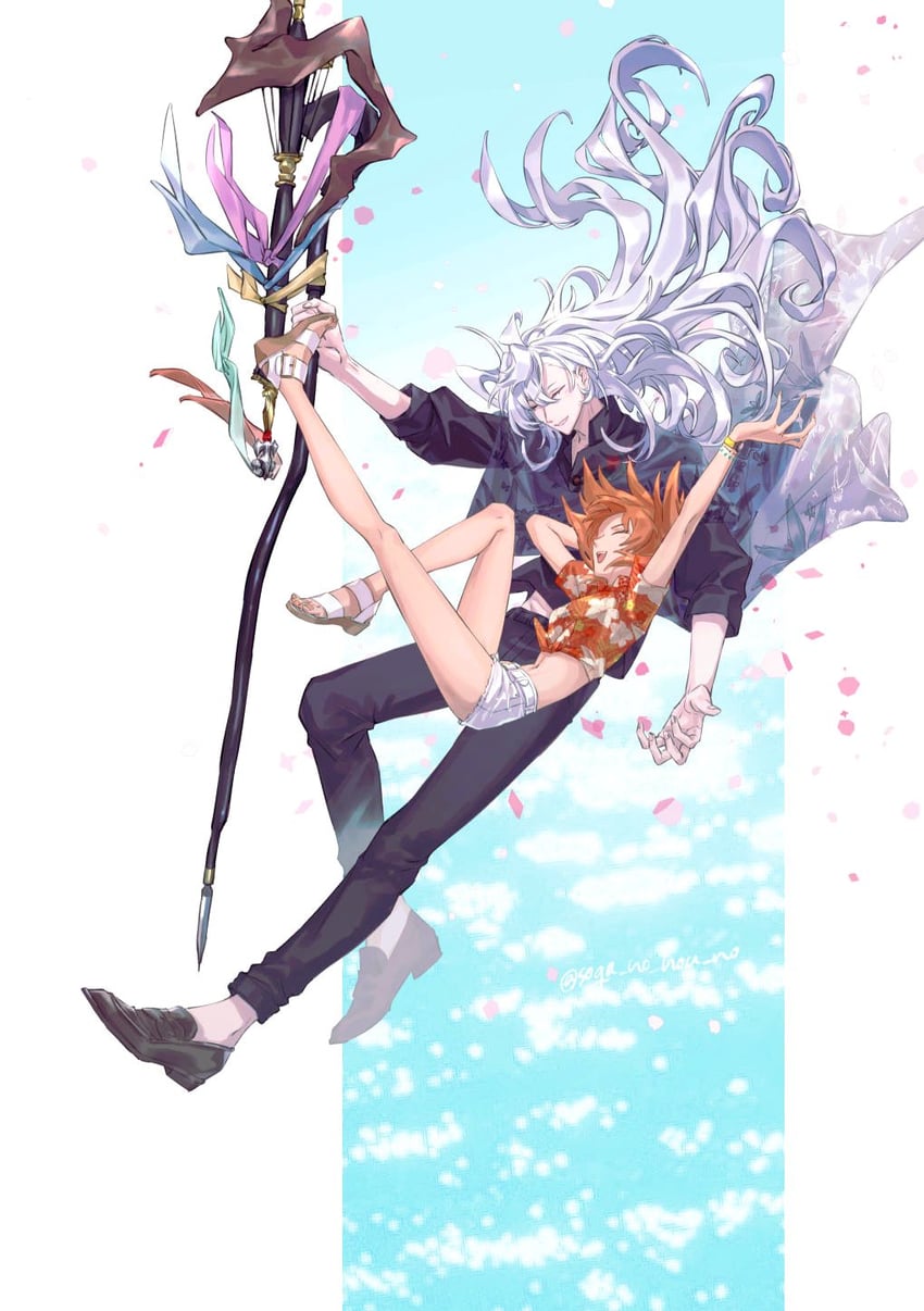 fujimaru ritsuka and merlin (fate and 1 more) drawn by soga_no_hou_no