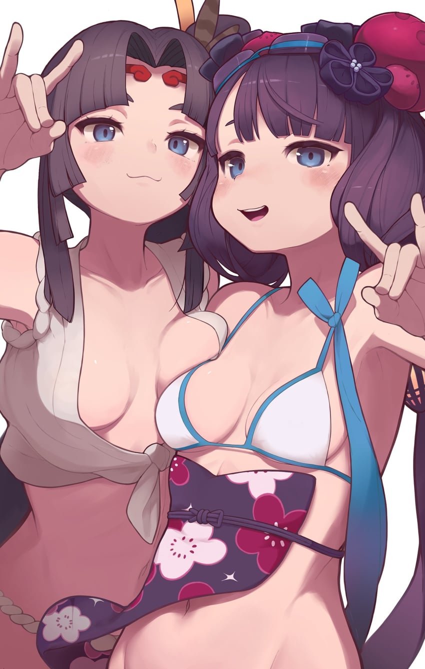 katsushika hokusai and ushiwakamaru (fate and 1 more) drawn by wanawanya