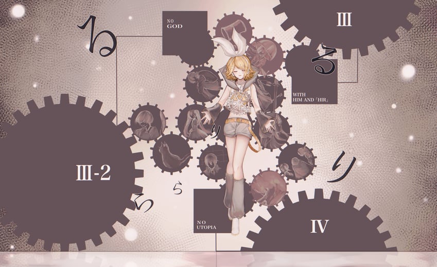 hatsune miku, kagamine rin, megurine luka, nekomura iroha, banica conchita, and 13 more (vocaloid and 13 more) drawn by levi_(ailice04)