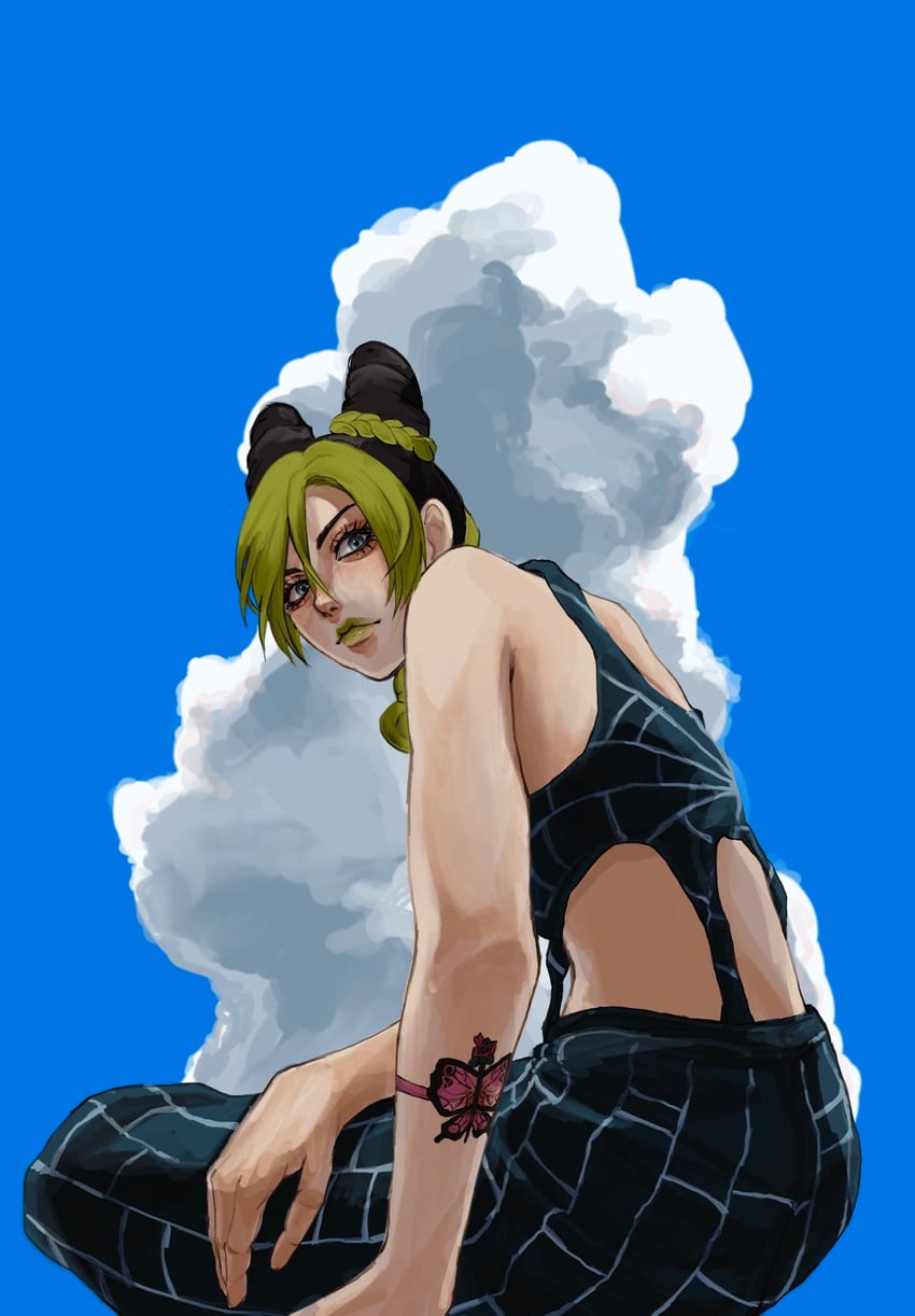 kujo jolyne (jojo no kimyou na bouken and 1 more) drawn by umeko_(00_nro9)