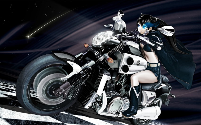 black rock shooter (black rock shooter and 1 more) drawn by kikukawa_norihiko