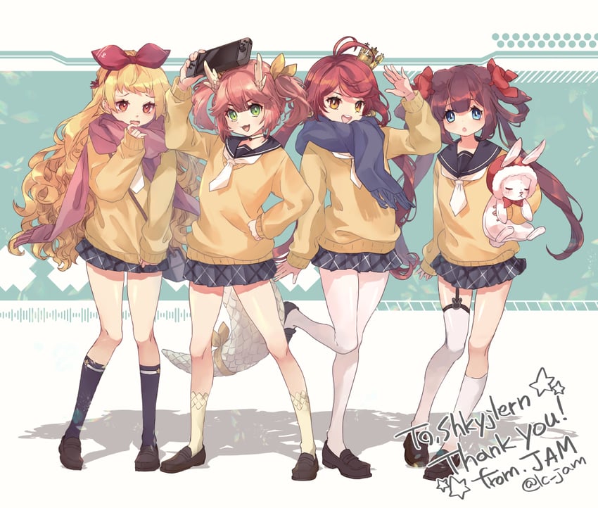ryuujou, jenkins, jersey, and kiyonami (azur lane) drawn by jam_(lc_jam)