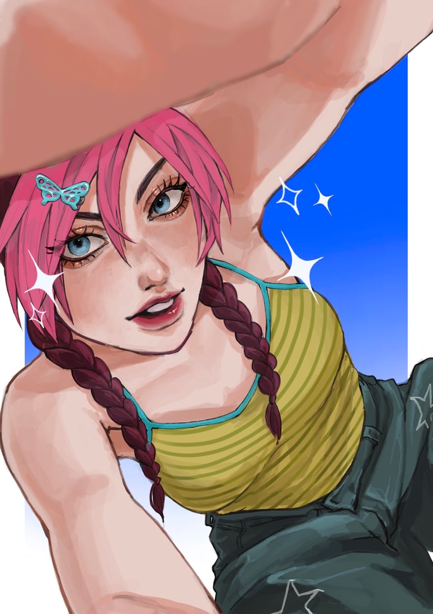 kujo jolyne (jojo no kimyou na bouken and 1 more) drawn by umeko_(00_nro9)
