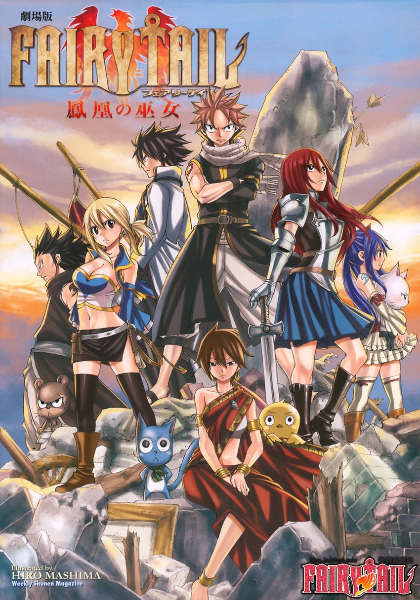 lucy heartfilia, erza scarlet, natsu dragneel, wendy marvell, gray fullbuster, and 6 more (fairy tail and 1 more) drawn by mashima_hiro