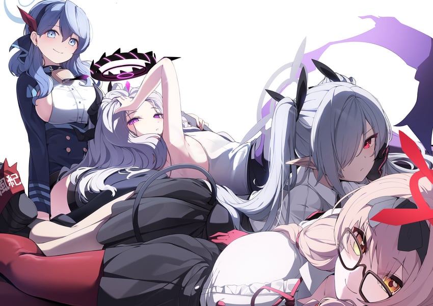 hina, ako, iori, and chinatsu (blue archive) drawn by ddangbi