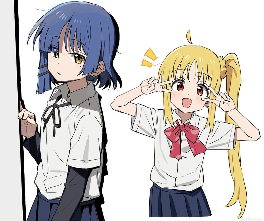 ijichi nijika and yamada ryo (bocchi the rock!) drawn by shisoneri