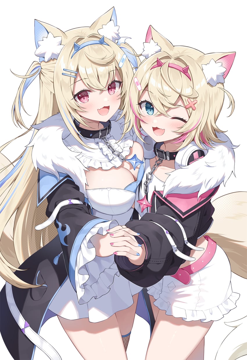 fuwawa abyssgard and mococo abyssgard (hololive and 1 more) drawn by mauve