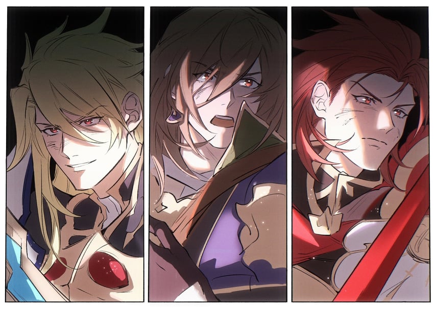 percival, aglovale, and lamorak (granblue fantasy) drawn by shadow_skg