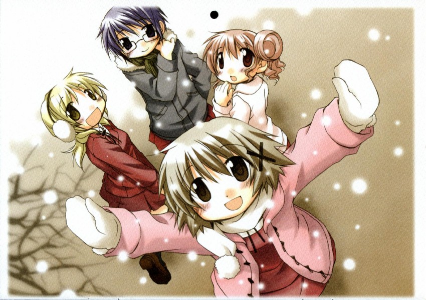 yuno, miyako, hiro, and sae (hidamari sketch) drawn by aoki_ume