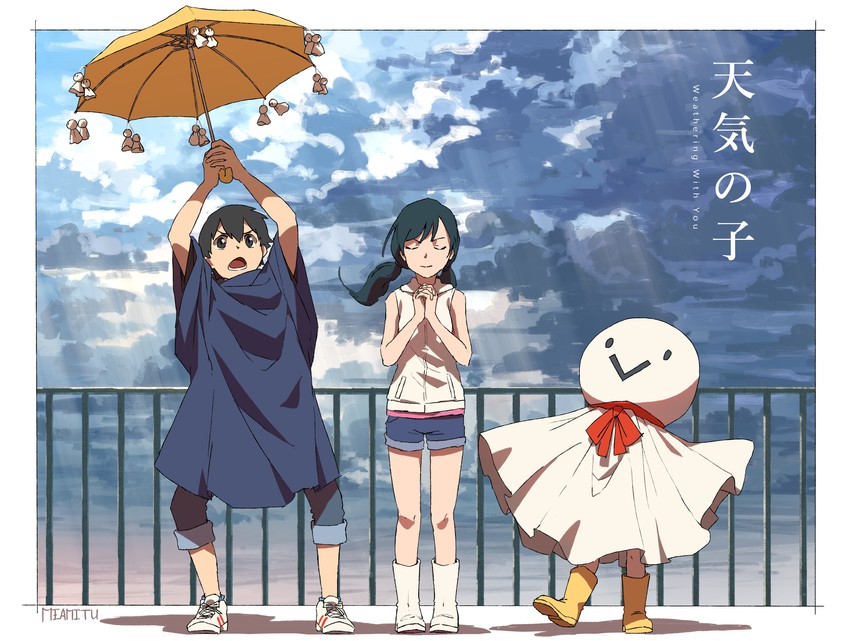 amano hina and morishima hodaka (tenki no ko) drawn by miamitu