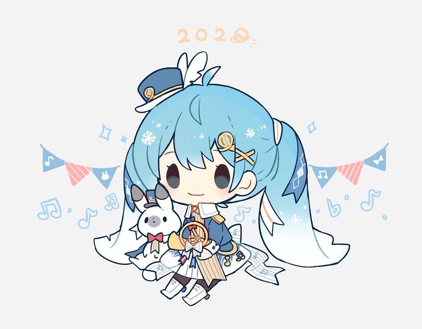 hatsune miku, yuki miku, and rabbit yukine (vocaloid) drawn by maple_(57675110)
