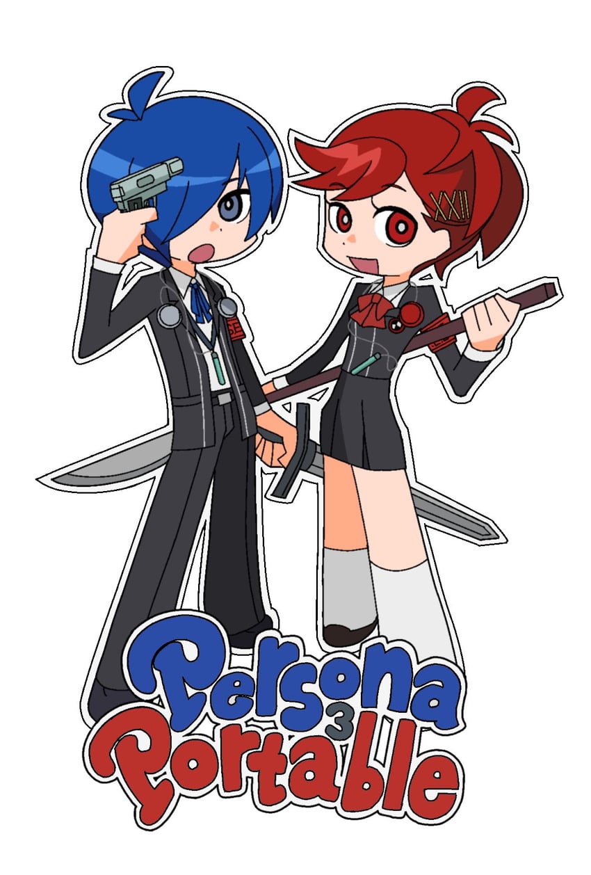 yuuki makoto and shiomi kotone (persona and 3 more) drawn by nakamura01234