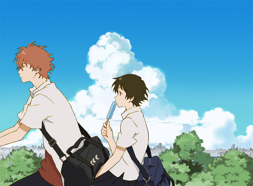 konno makoto and mamiya chiaki (toki wo kakeru shoujo) drawn by mako_(macomaco7)
