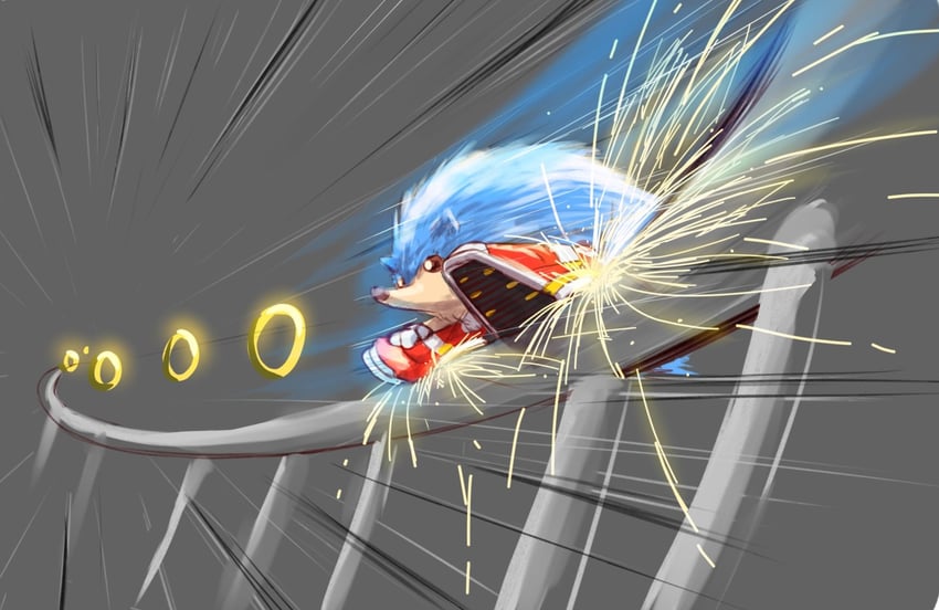 sonic the hedgehog (sonic and 1 more) drawn by awesomeerix