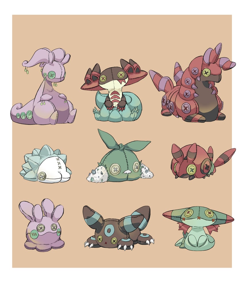 umbreon, goomy, dreepy, snom, dragapult, and 4 more (pokemon) drawn by torori_toro_(oimo_kenpi)