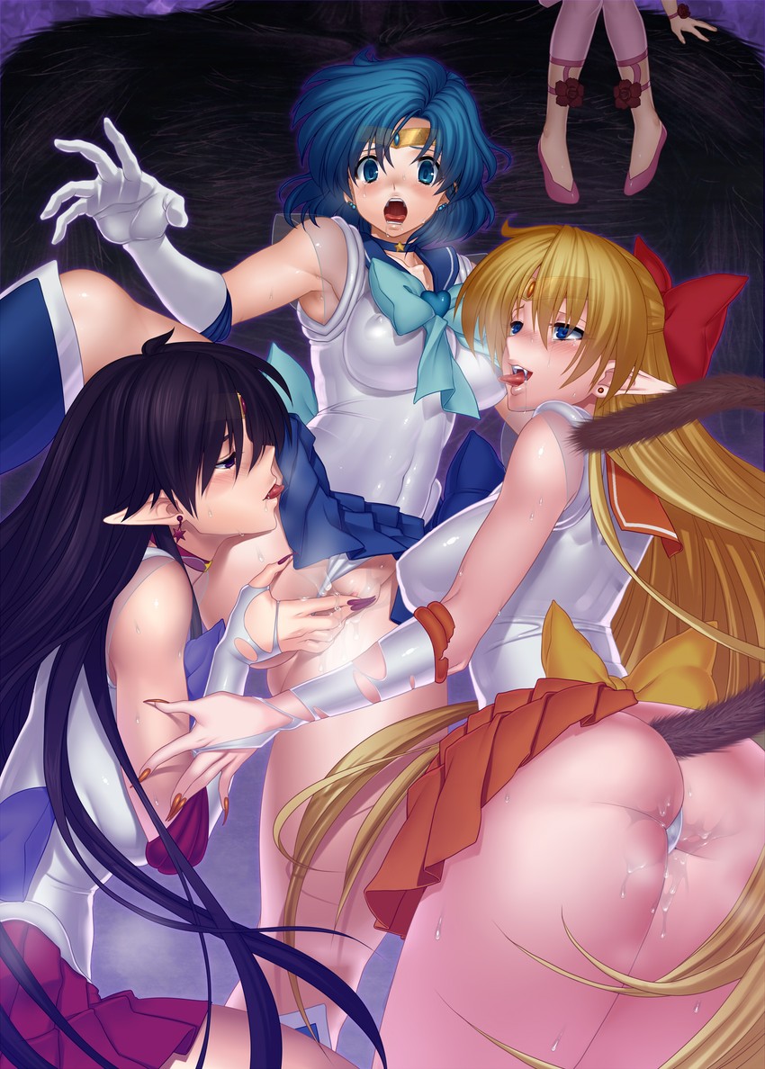 mizuno ami, aino minako, hino rei, sailor mercury, sailor venus, and 2 more (bishoujo senshi sailor moon and 1 more) drawn by castella