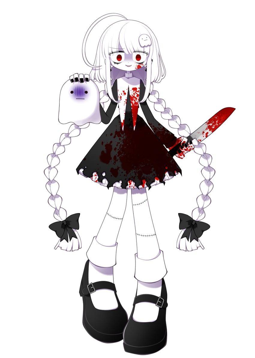 mochiko (indie virtual youtuber and 1 more) drawn by funamusea_(artist)
