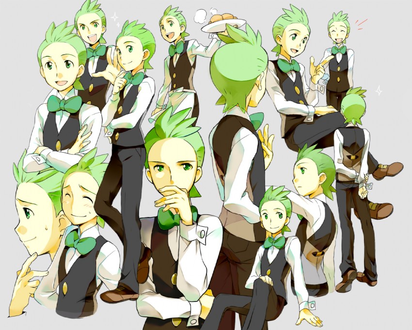 cilan (pokemon and 1 more) drawn by komugi_(wabisuke_maruden)