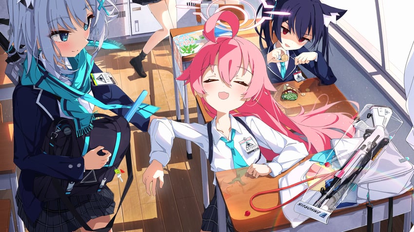 shiroko, hoshino, and serika (blue archive) drawn by spice_mega