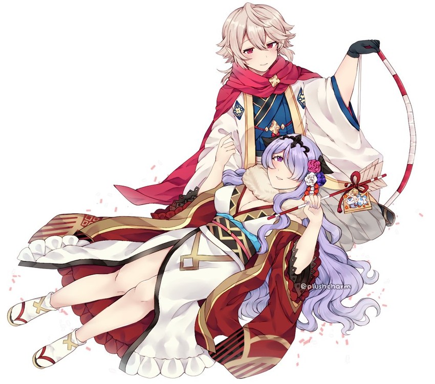 camilla, male corrin, and lilith (fire emblem and 2 more) drawn by plushcharm