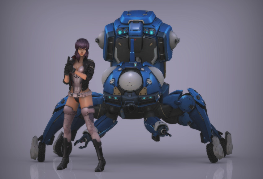 kusanagi motoko and tachikoma (ghost in the shell and 1 more) drawn by kannakei