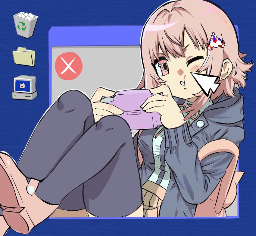 nanami chiaki (danganronpa and 2 more) drawn by amkm_8