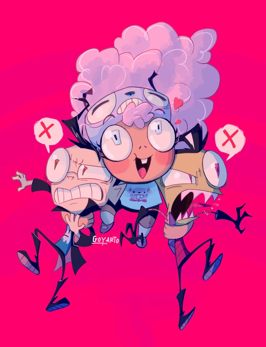 zim, dib, and chammy wamboo (invader zim and 1 more) drawn by goyatze