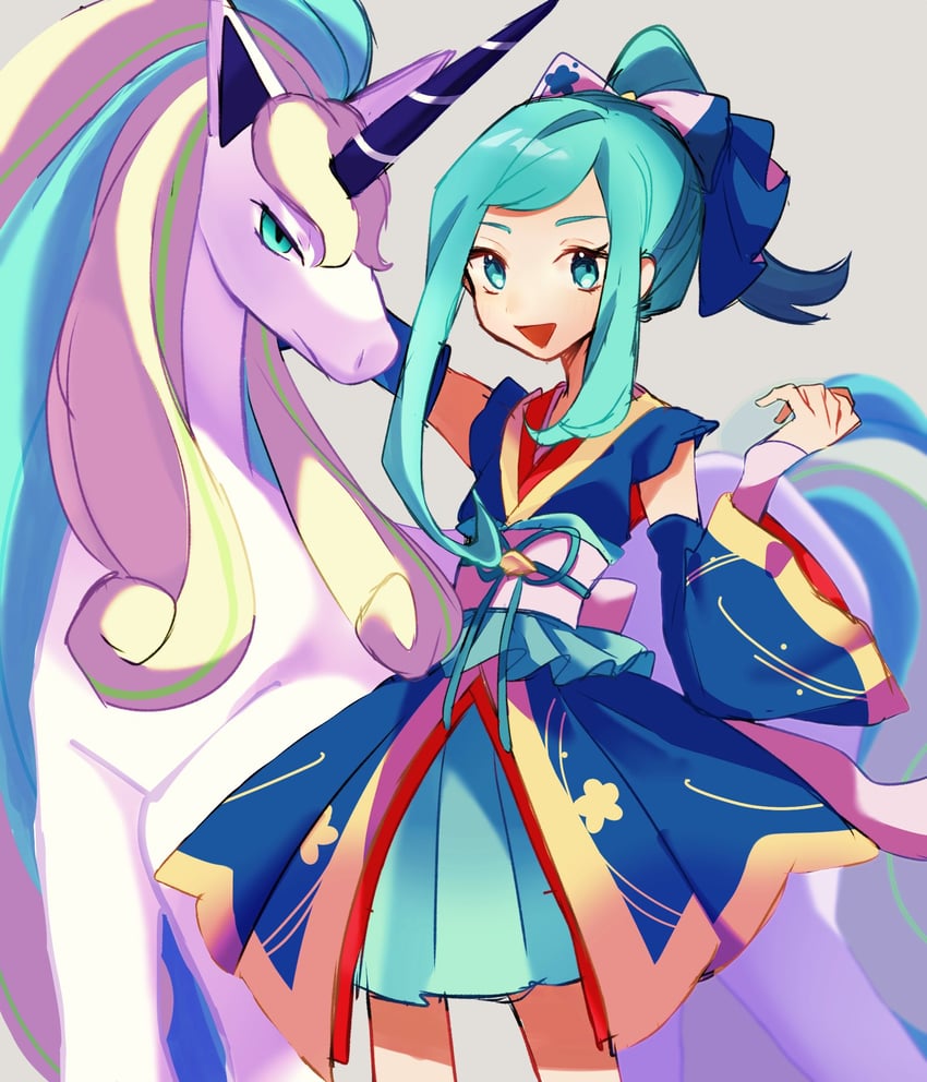 galarian rapidash and lisia (pokemon and 1 more) drawn by ukocome