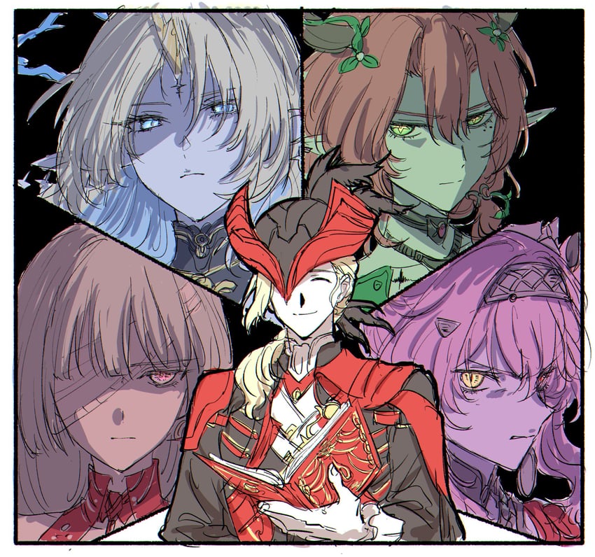 fleurdelys, lupa, phrolova, ciaccona, and cristoforo (wuthering waves) drawn by sbs