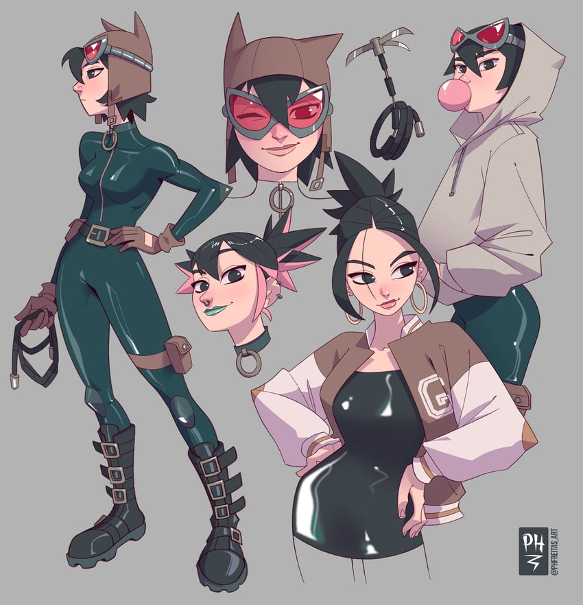 catwoman and selina kyle (dc comics and 1 more) drawn by phfreitas_art