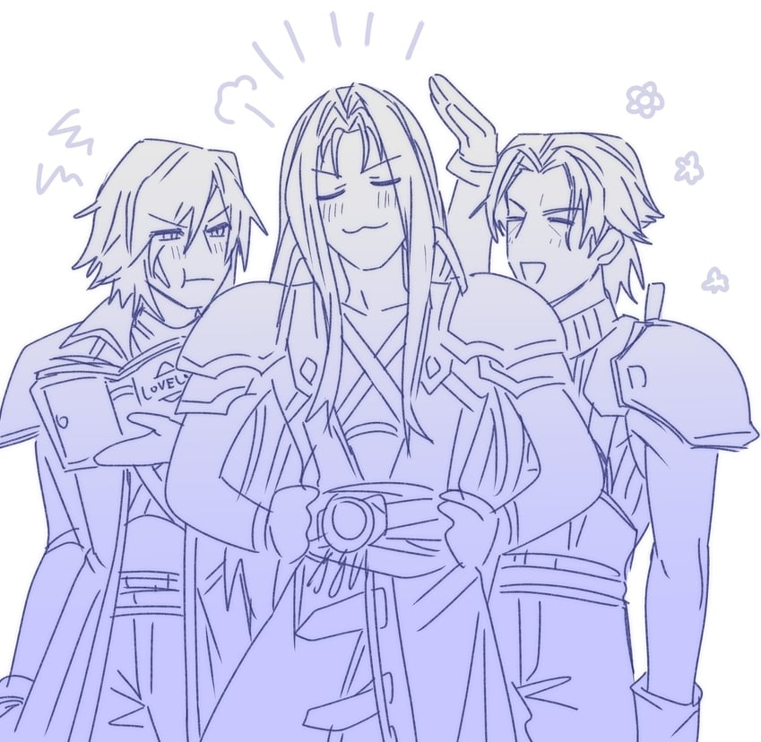 sephiroth, genesis rhapsodos, and angeal hewley (final fantasy and 2 more) drawn by keiseki1