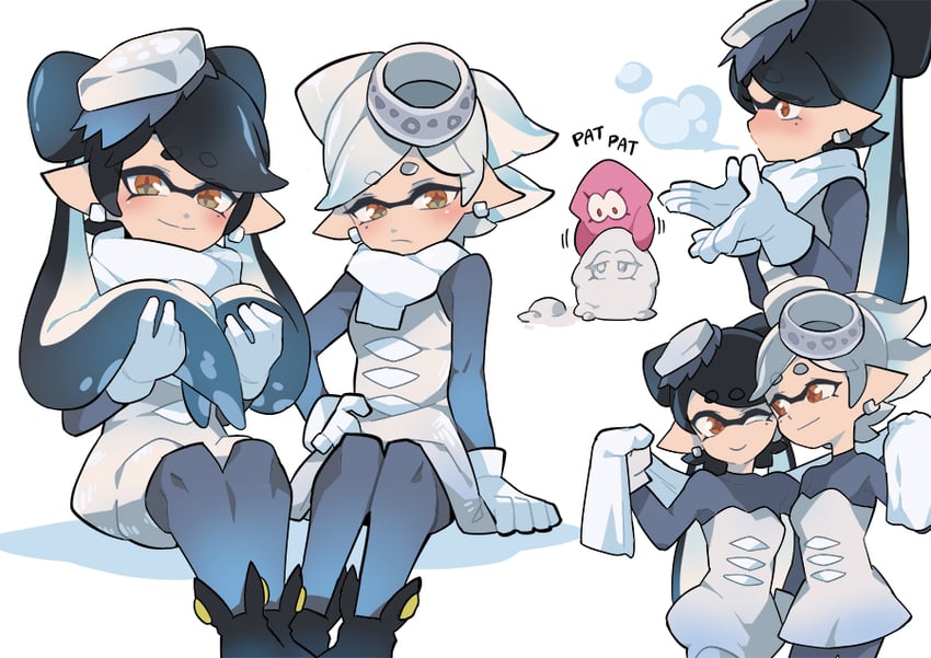callie and marie (splatoon and 1 more) drawn by gomipomi