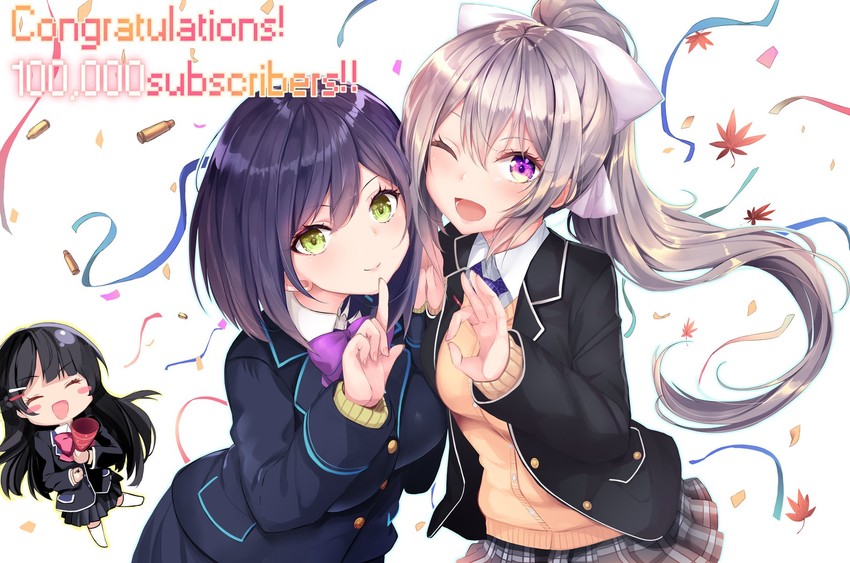 tsukino mito, higuchi kaede, and shizuka rin (nijisanji) drawn by haruka_natsuki