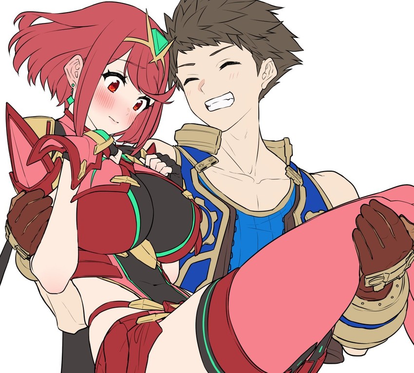 pyra and rex (xenoblade chronicles and 1 more) drawn by baffu