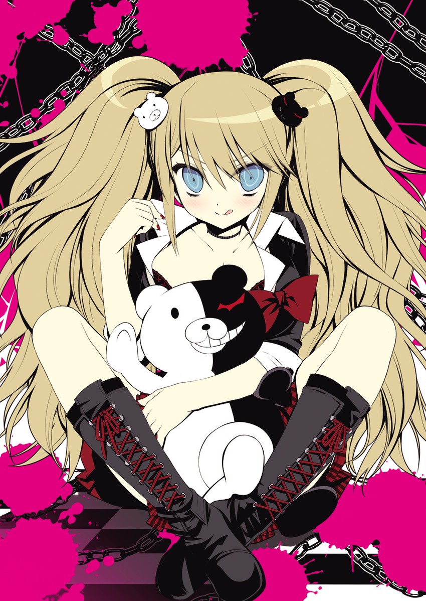 enoshima junko and monokuma (danganronpa and 1 more) drawn by miyasu_risa