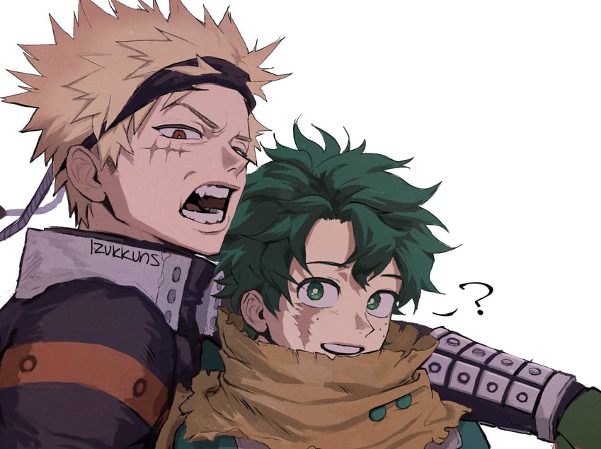 midoriya izuku and bakugou katsuki (boku no hero academia) drawn by izukkuns