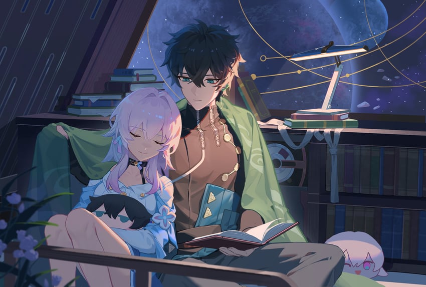 march 7th and dan heng (honkai and 1 more) drawn by 1109285578
